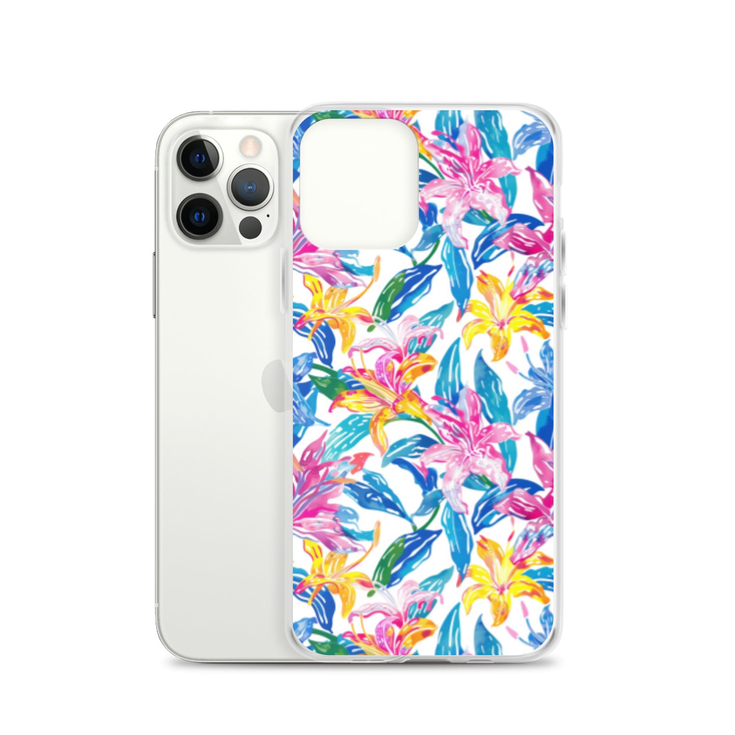 iPhone Case Colorful Floral Watercolor Blue Yellow Pink