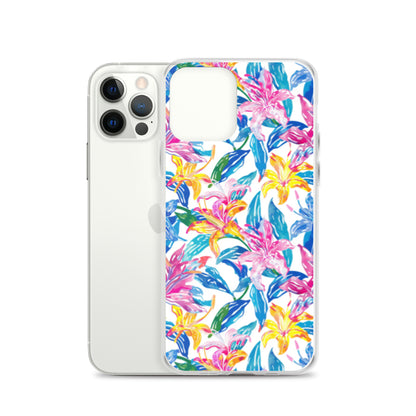 iPhone Case Colorful Floral Watercolor Blue Yellow Pink
