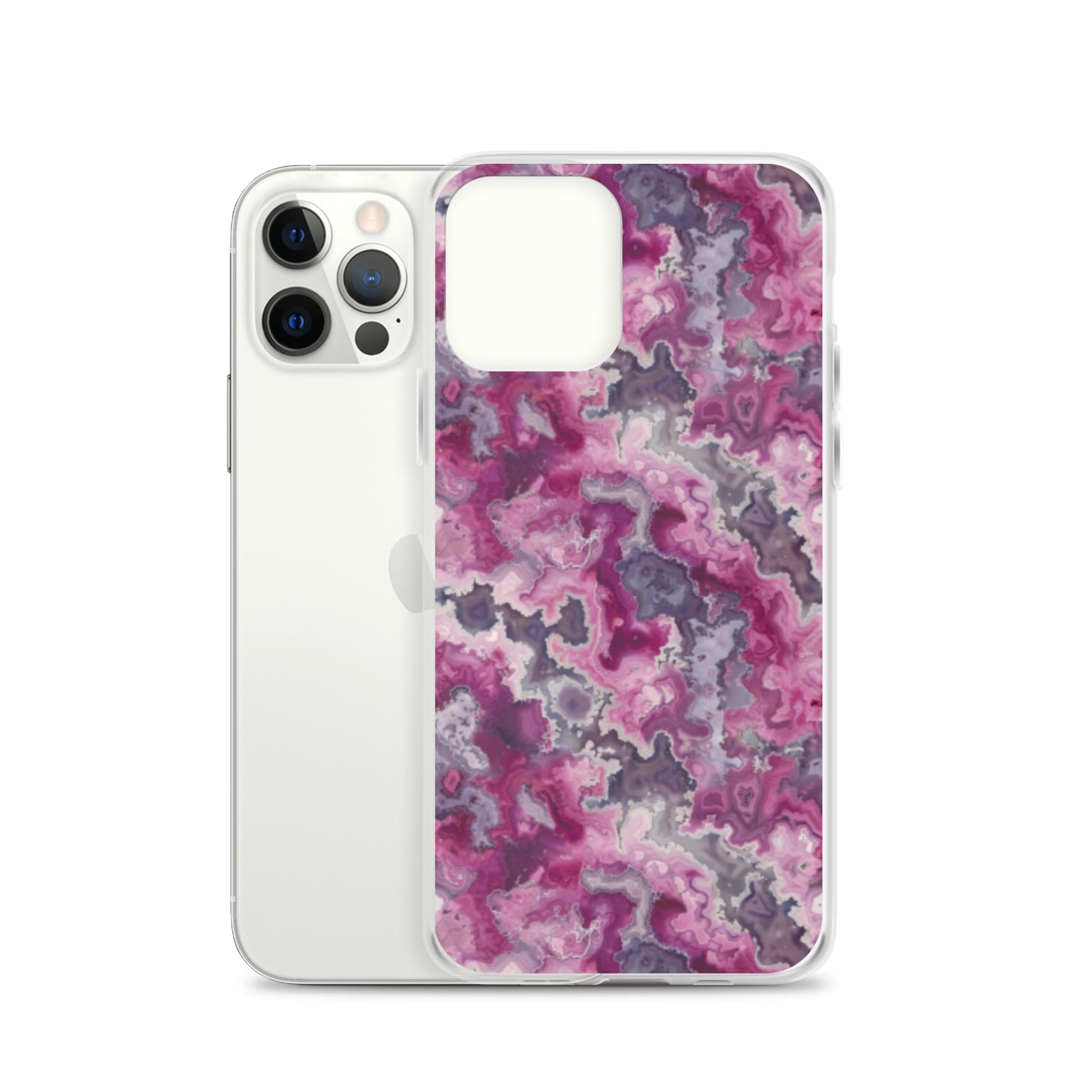 iPhone Case Pink Moss Agate Pattern