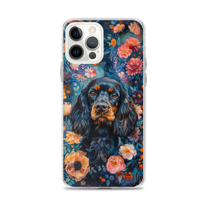 iPhone Case Watercolor Cocker Spaniel with Colorful Flowers