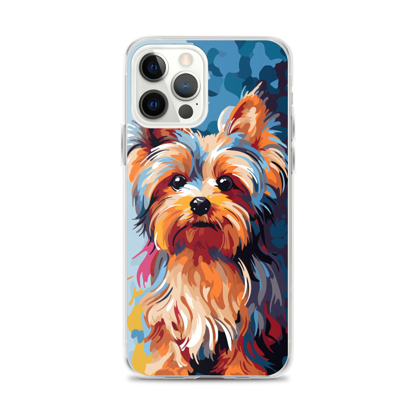 iPhone Case Painted Yorkshire Terrier Blue