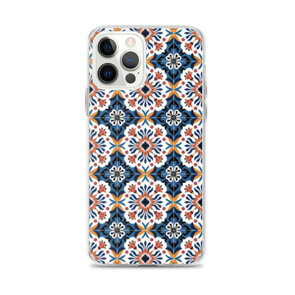 iPhone Case Classic Encaustic Tile Orange & Blue