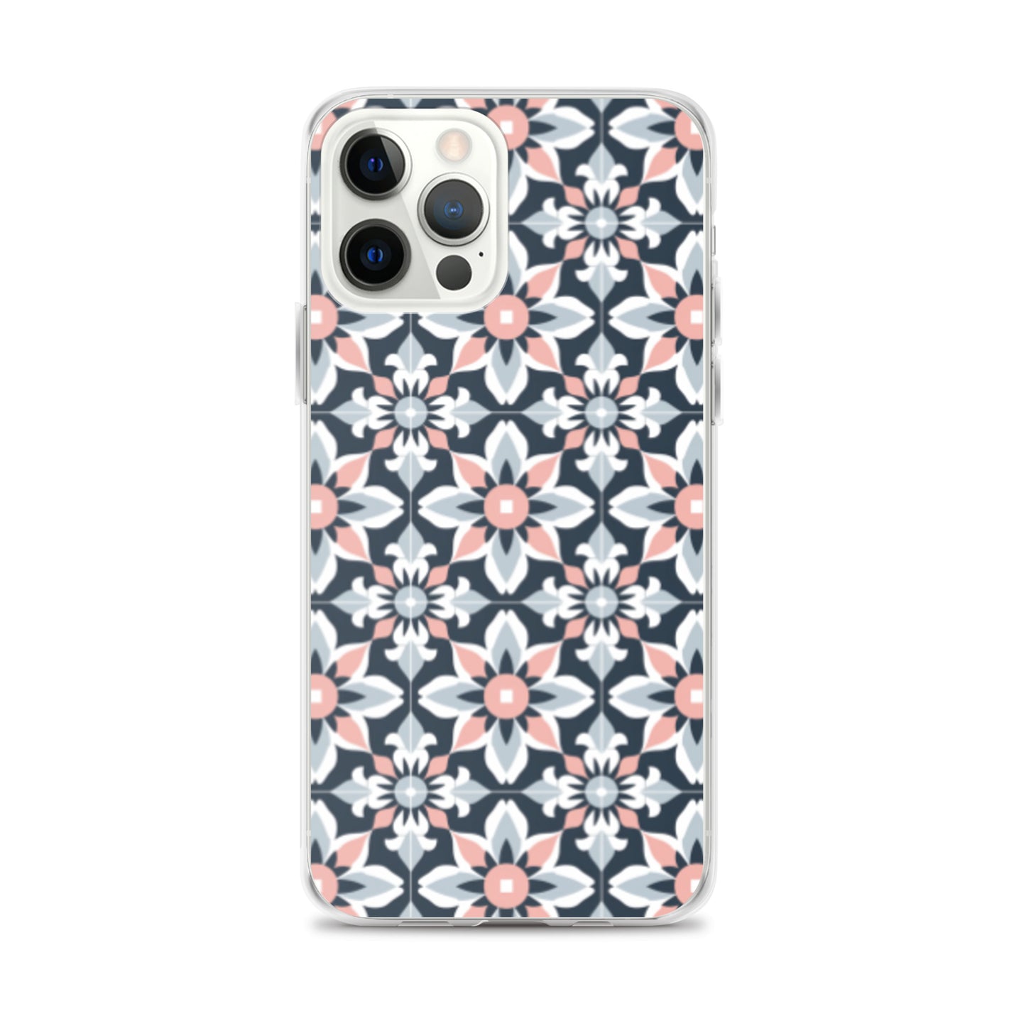 iPhone Case Geometric Flowers Pastel Pink and Blue