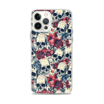 iPhone Case Skulls and Red Roses