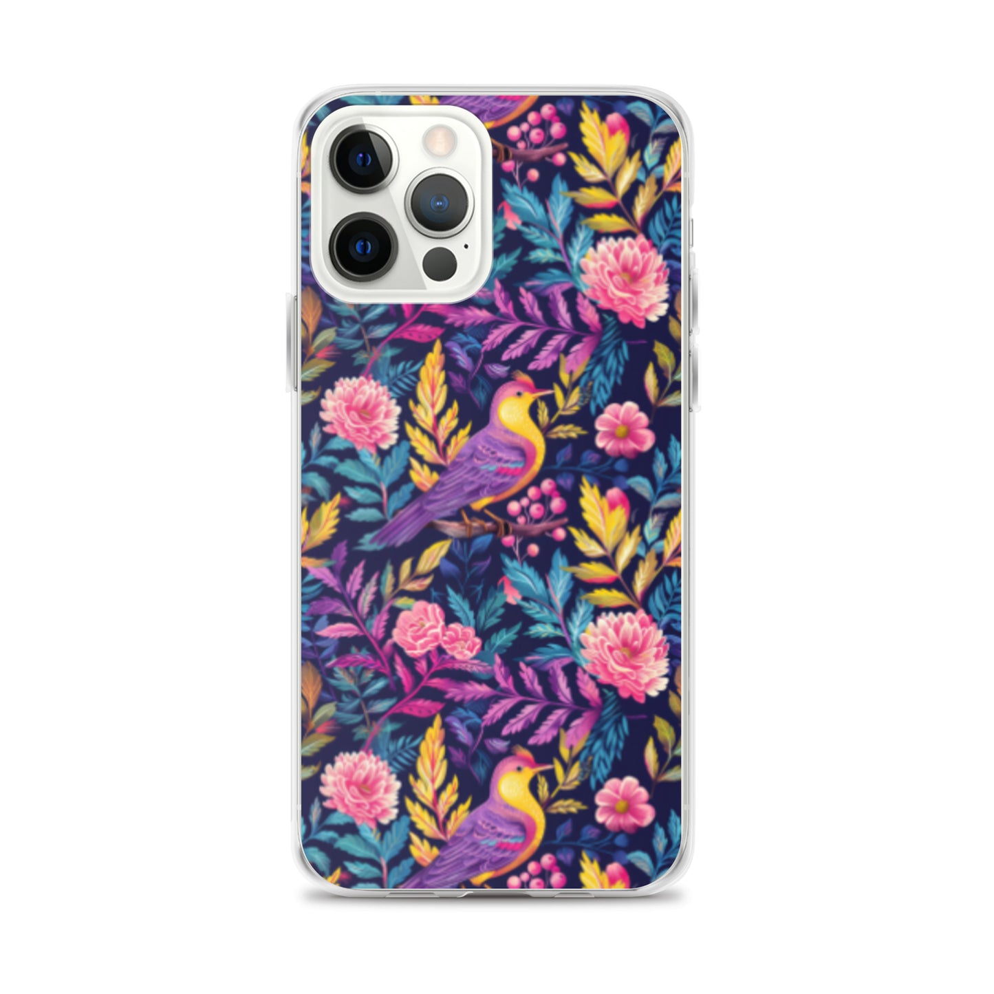 iPhone Case Colorful Flowers Plants and Birds