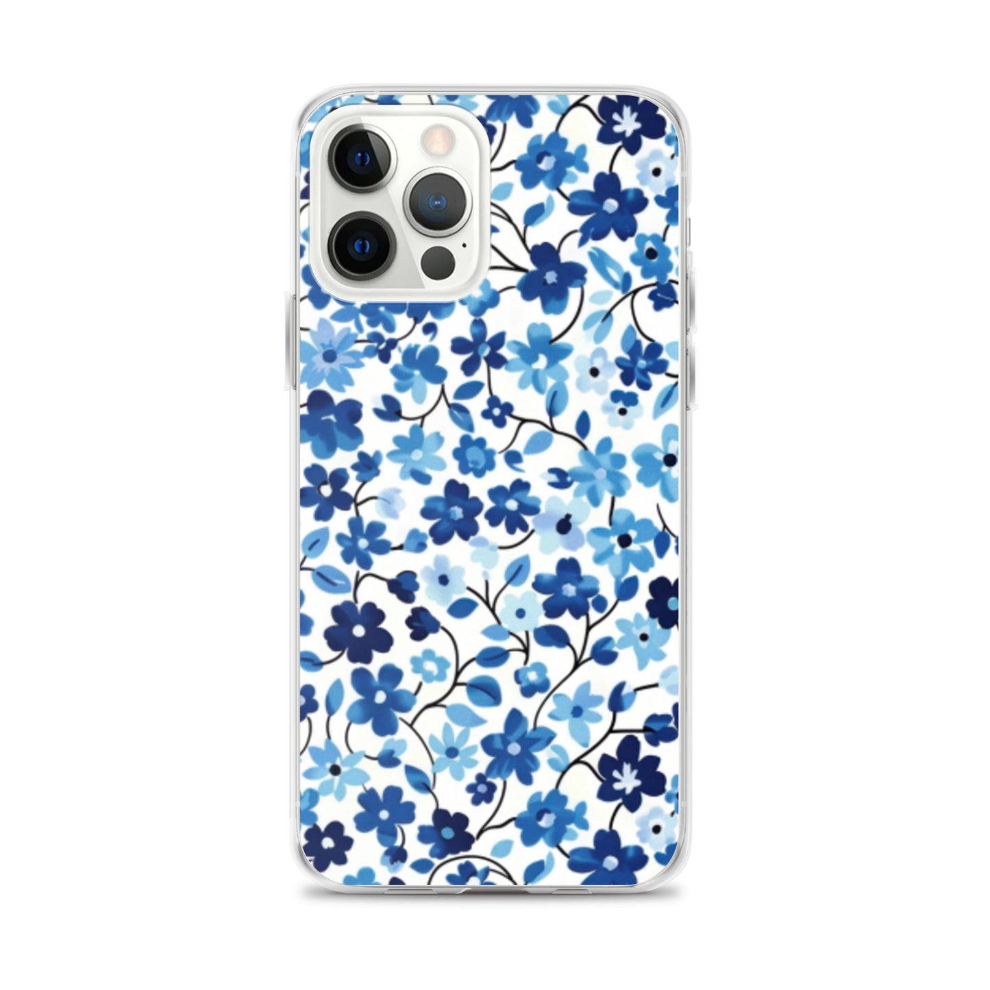 iPhone Case Blue Watercolor Flowers
