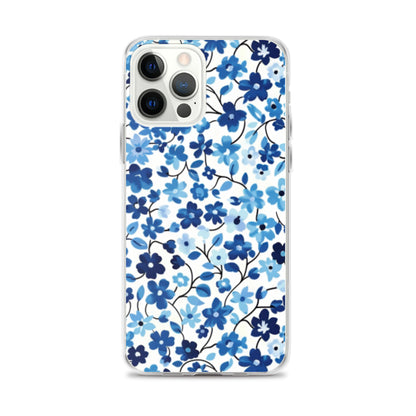 iPhone Case Blue Watercolor Flowers