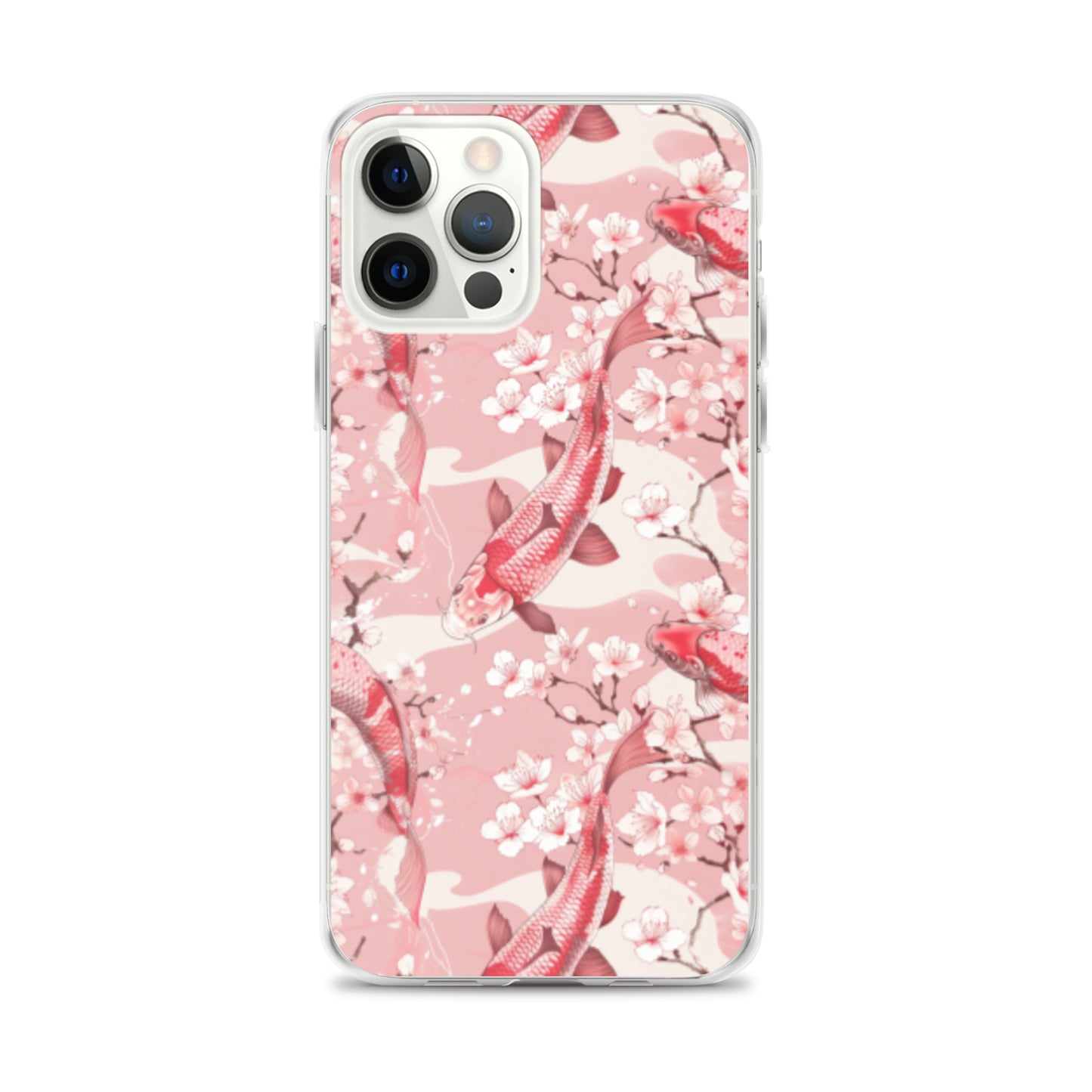 iPhone Case Pink Japanese Koi Fish and Cherry Blossoms