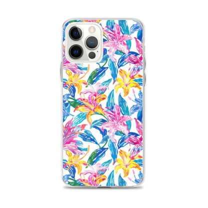 iPhone Case Colorful Floral Watercolor Blue Yellow Pink
