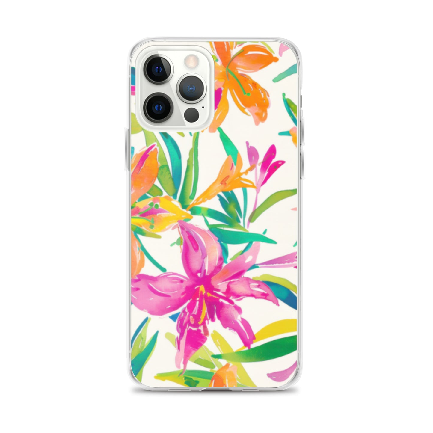 iPhone Case Colorful Floral Watercolor Pink Orange