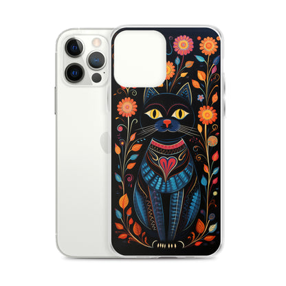 Folk Art Kitty Cat iPhone Case
