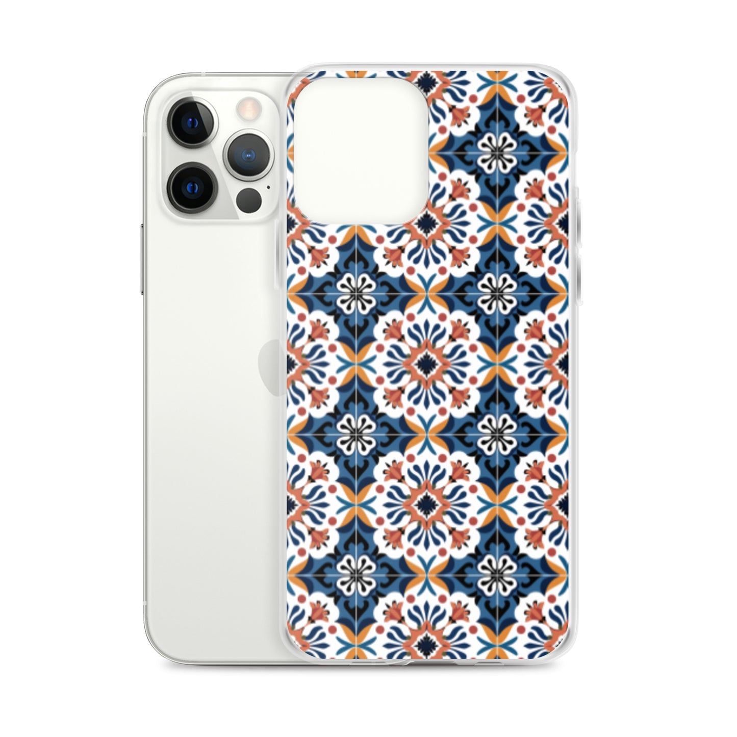 iPhone Case Classic Encaustic Tile Orange & Blue