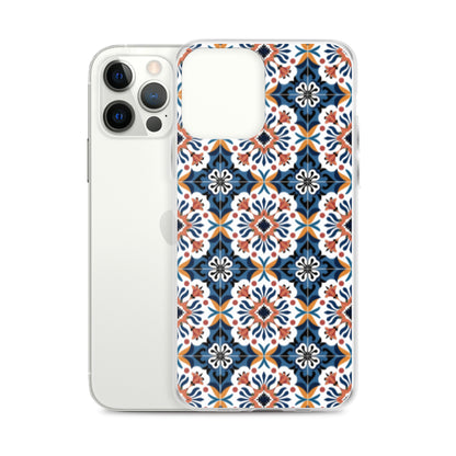 iPhone Case Classic Encaustic Tile Orange & Blue
