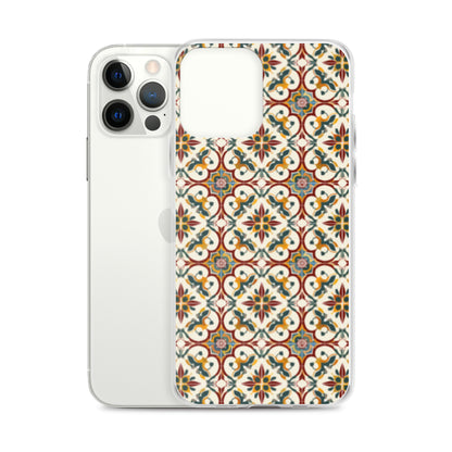 iPhone Case Classic Victorian Tile Red