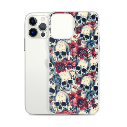 iPhone Case Skulls and Red Roses