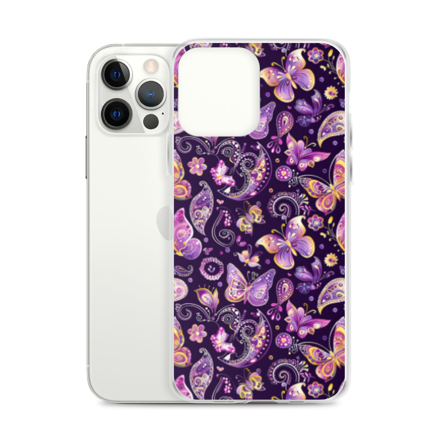 iPhone Case Purple Butterfly Paisley