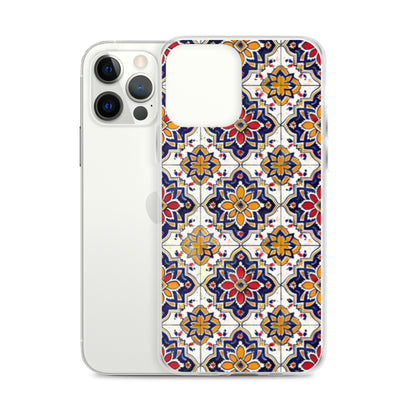 iPhone Case Colorful Andalusian Ceramic Tile Blue Orange Red