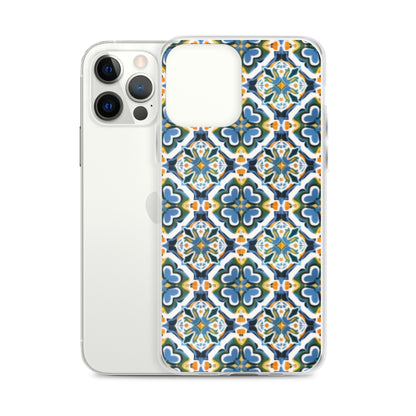 iPhone Case Colorful Andalusian Ceramic Tile Green Blue Orange