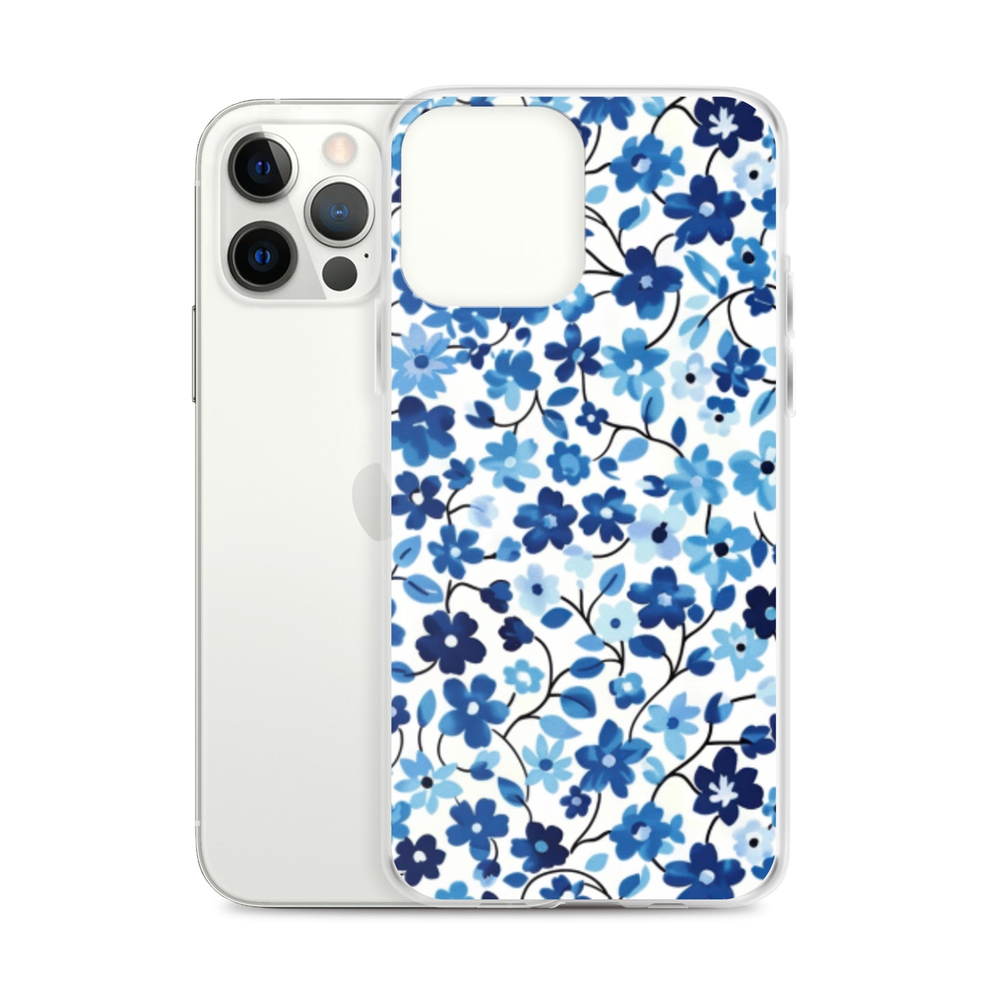 iPhone Case Blue Watercolor Flowers