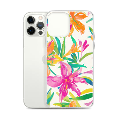 iPhone Case Colorful Floral Watercolor Pink Orange