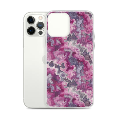 iPhone Case Pink Moss Agate Pattern