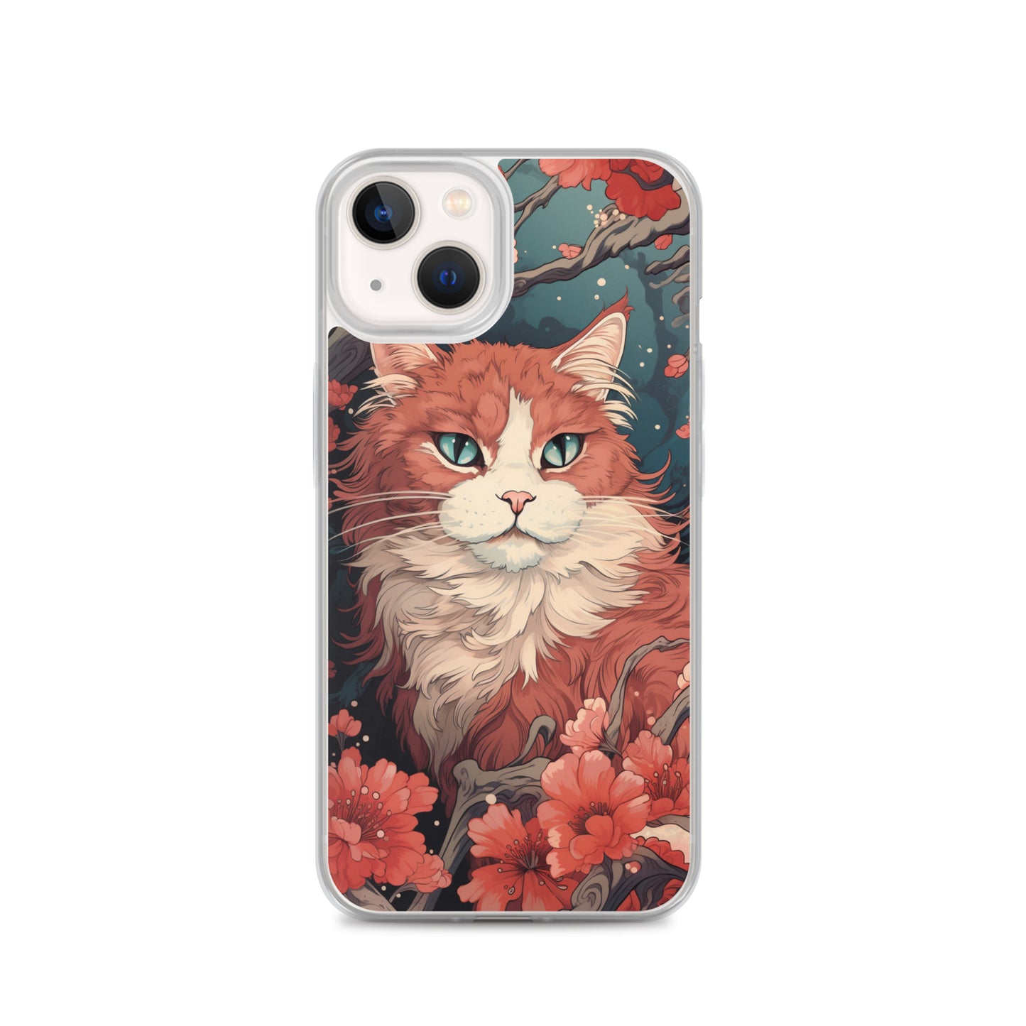 Ukiyo-e Style Orange/White Cat iPhone Case