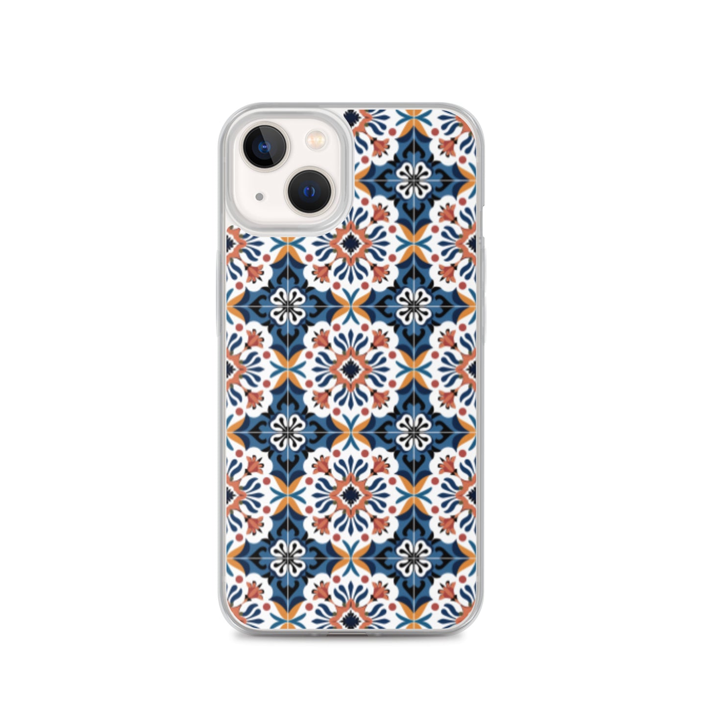 iPhone Case Classic Encaustic Tile Orange & Blue