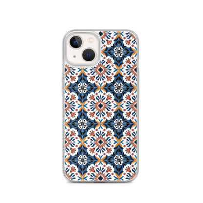 iPhone Case Classic Encaustic Tile Orange & Blue