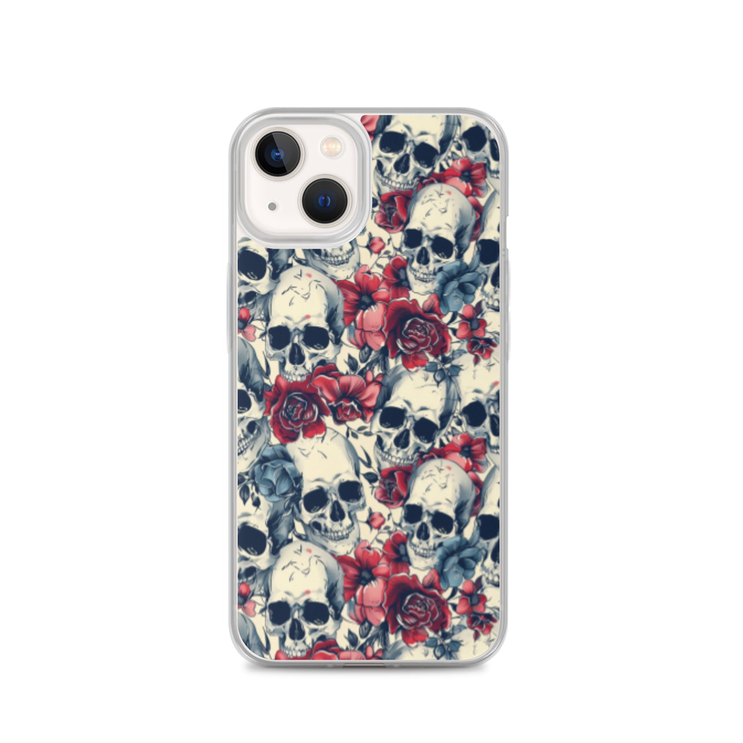iPhone Case Skulls and Red Roses