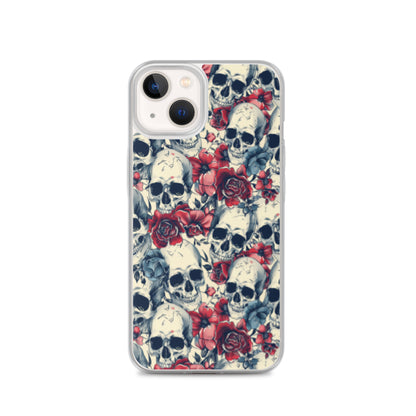 iPhone Case Skulls and Red Roses