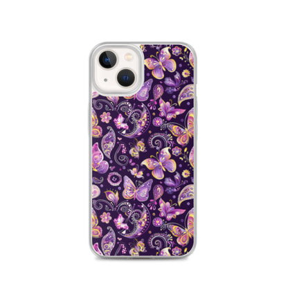 iPhone Case Purple Butterfly Paisley