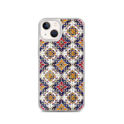 iPhone Case Colorful Andalusian Ceramic Tile Blue Orange Red