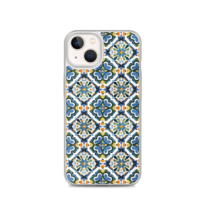 iPhone Case Colorful Andalusian Ceramic Tile Green Blue Orange