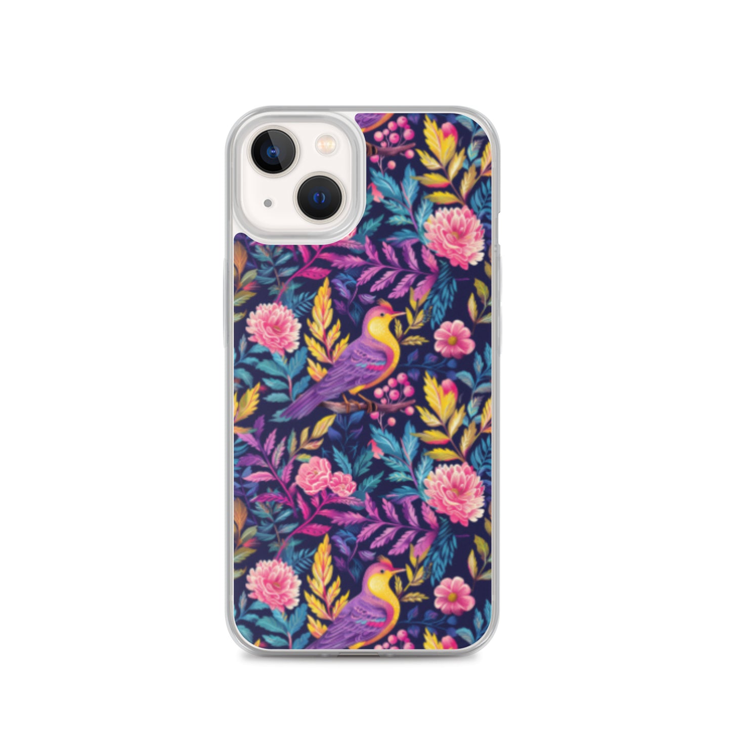 iPhone Case Colorful Flowers Plants and Birds