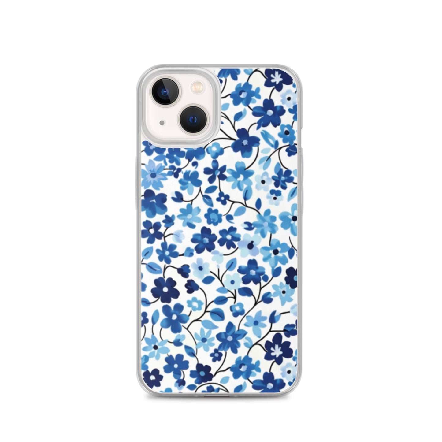 iPhone Case Blue Watercolor Flowers