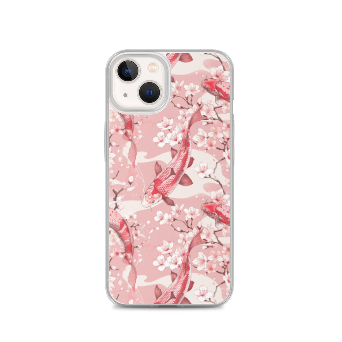 iPhone Case Pink Japanese Koi Fish and Cherry Blossoms