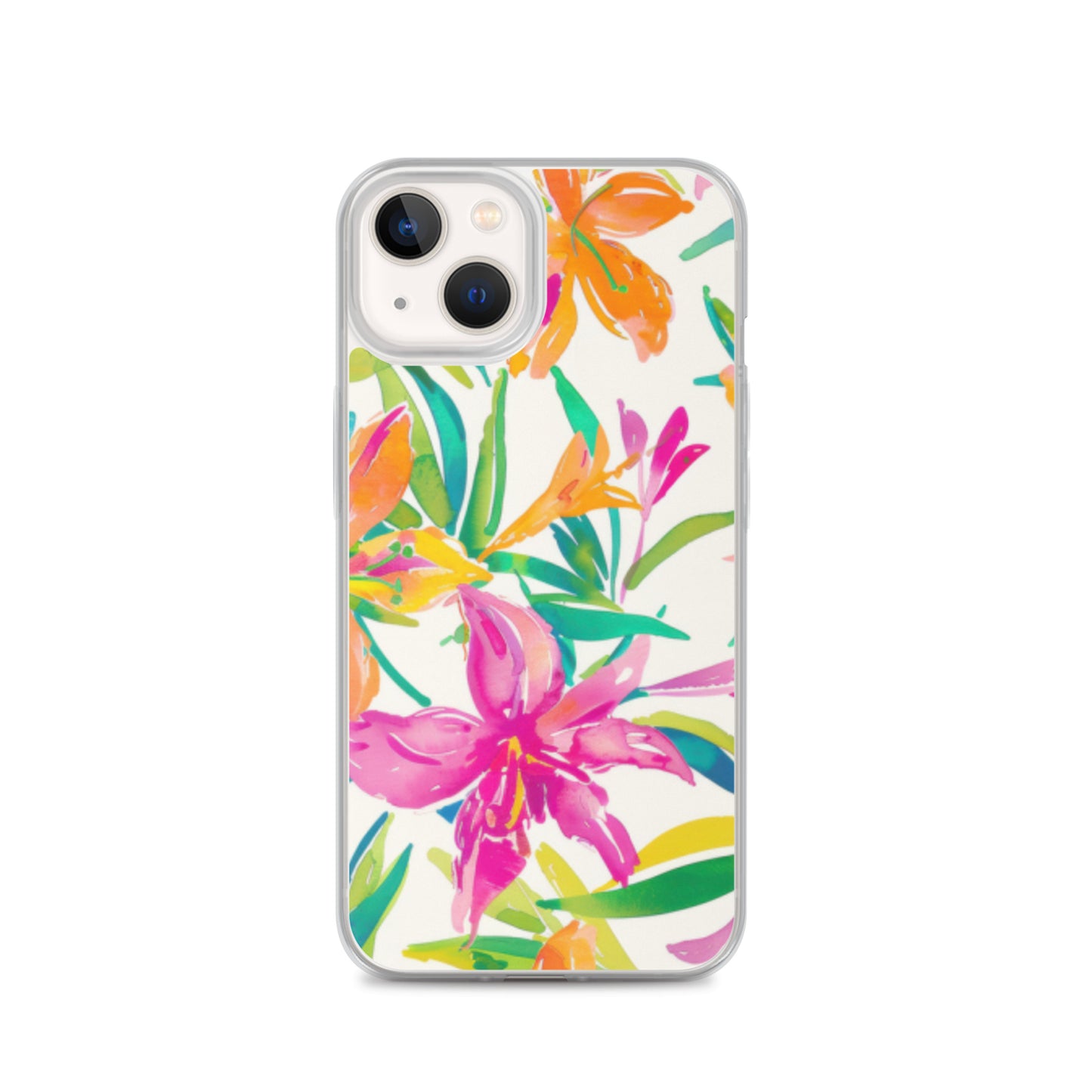 iPhone Case Colorful Floral Watercolor Pink Orange