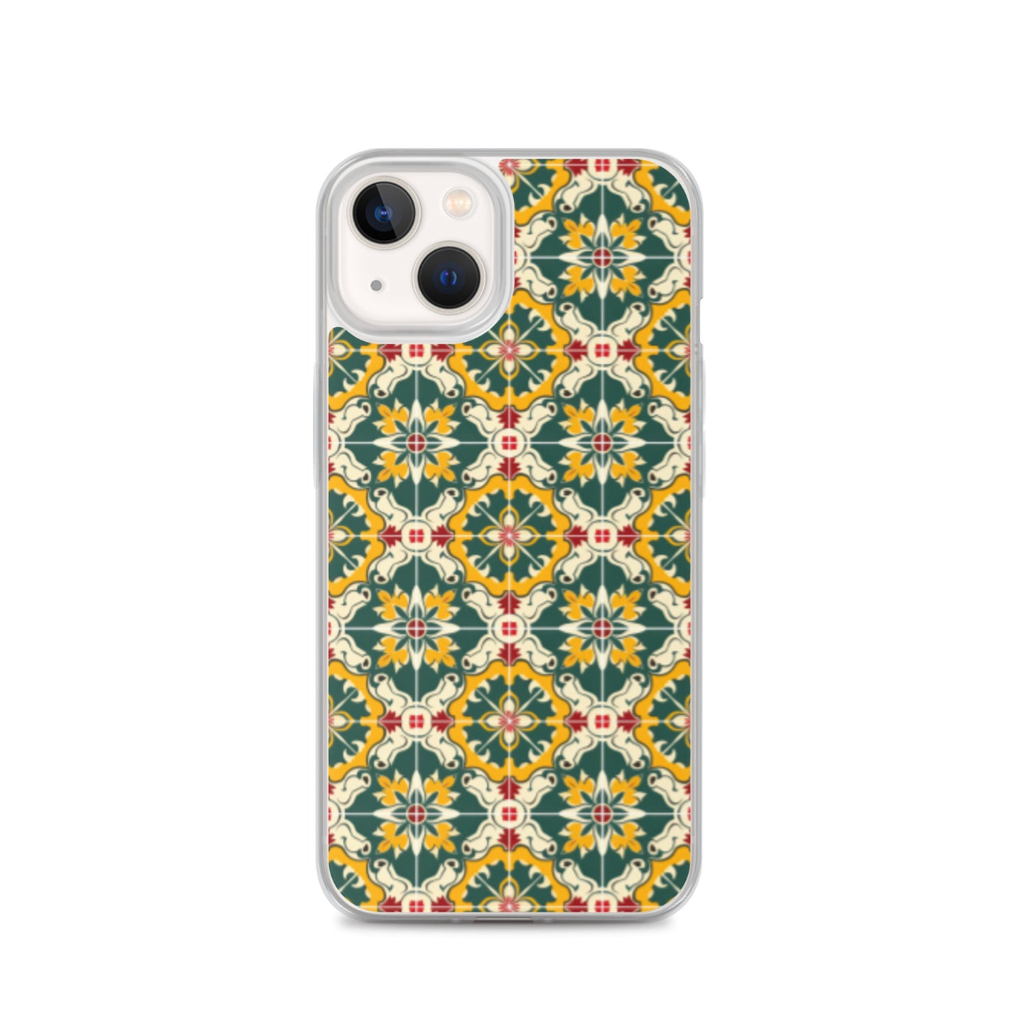 iPhone Case Green Colorful Traditional Maltese Cement Tile Pattern