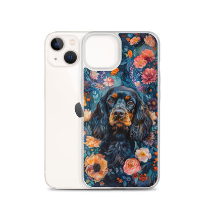 iPhone Case Watercolor Cocker Spaniel with Colorful Flowers