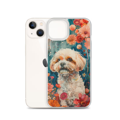 iPhone Case Watercolor Shih Tzu with Colorful Flowers