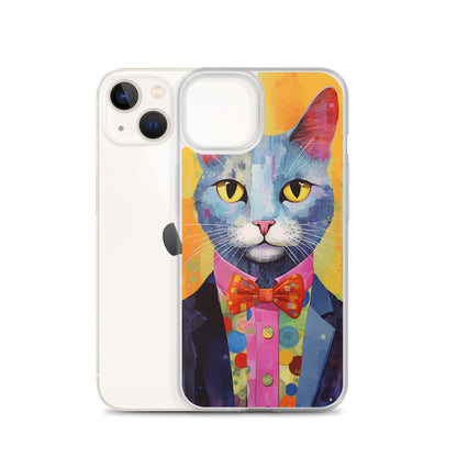 Fancy Colorful Kitty Cat iPhone Case
