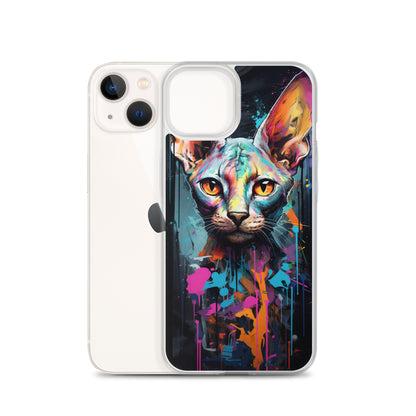 Graffiti Sphynx Cat iPhone Case