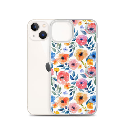 iPhone Case Colorful Watercolor Floral Pattern