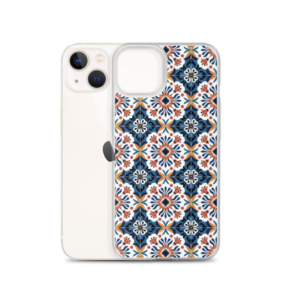 iPhone Case Classic Encaustic Tile Orange & Blue