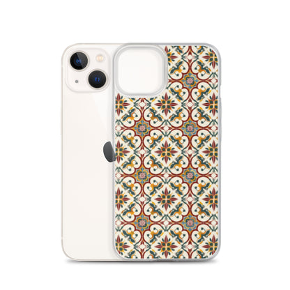 iPhone Case Classic Victorian Tile Red