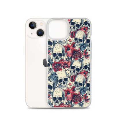 iPhone Case Skulls and Red Roses