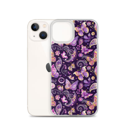 iPhone Case Purple Butterfly Paisley