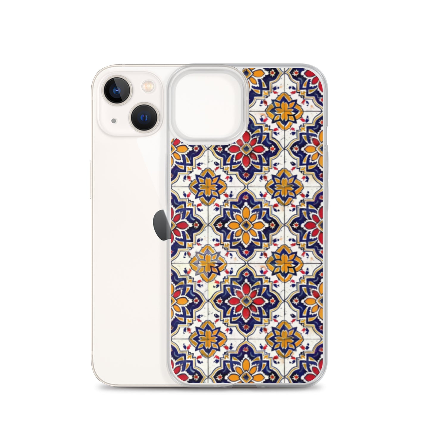 iPhone Case Colorful Andalusian Ceramic Tile Blue Orange Red