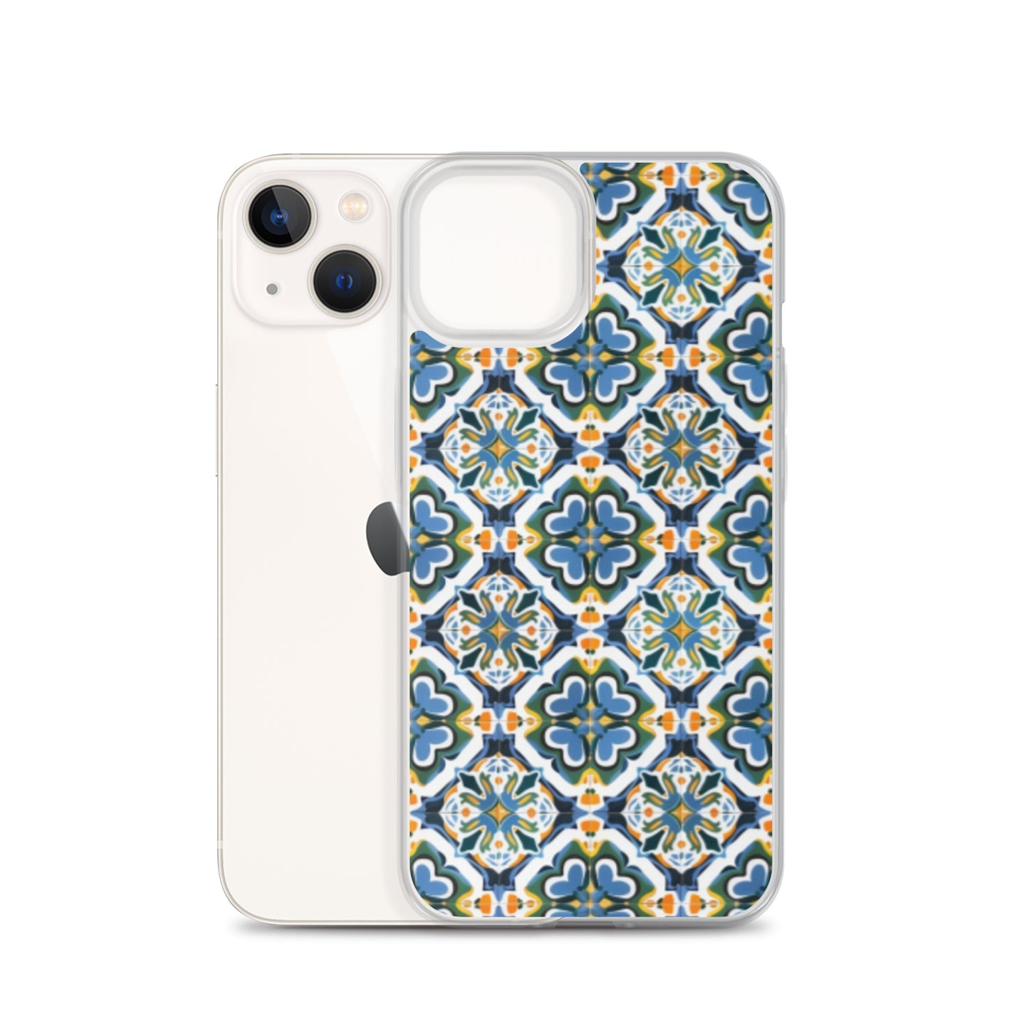 iPhone Case Colorful Andalusian Ceramic Tile Green Blue Orange