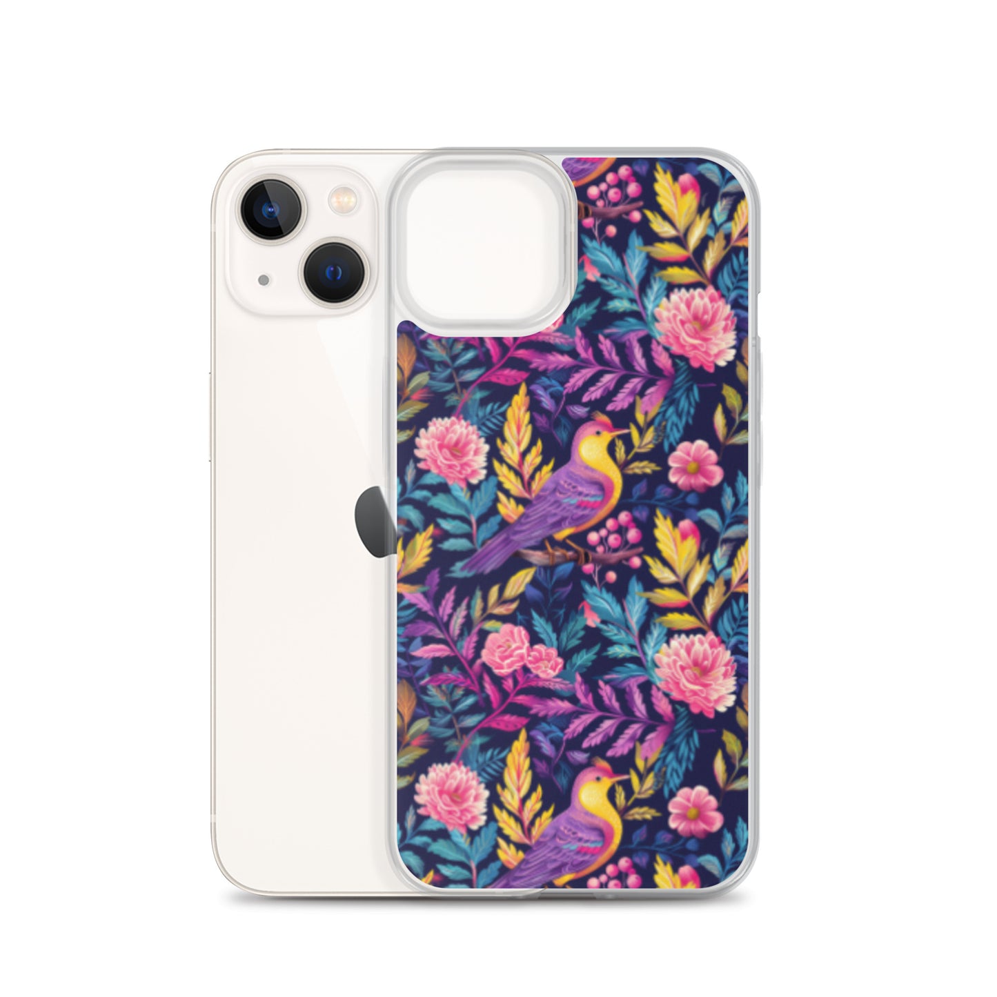 iPhone Case Colorful Flowers Plants and Birds